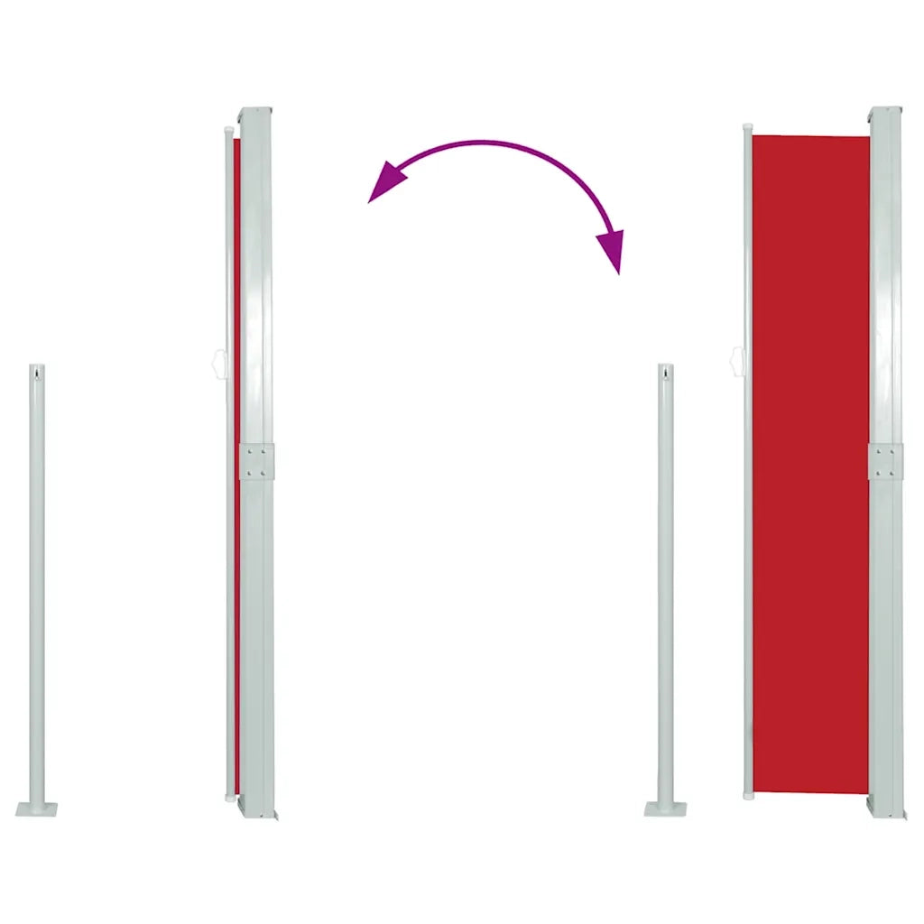 Tenda da Sole Laterale Retrattile 140 x 300 cm Rossa 45356