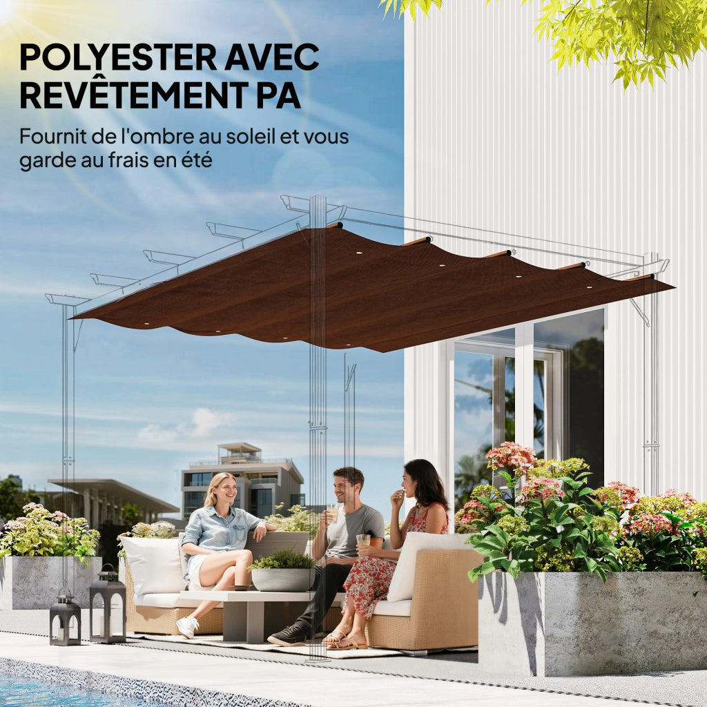 Tenda da Pergola Sostitutiva ¨C zephmum ¨C Grigio 3x2 m