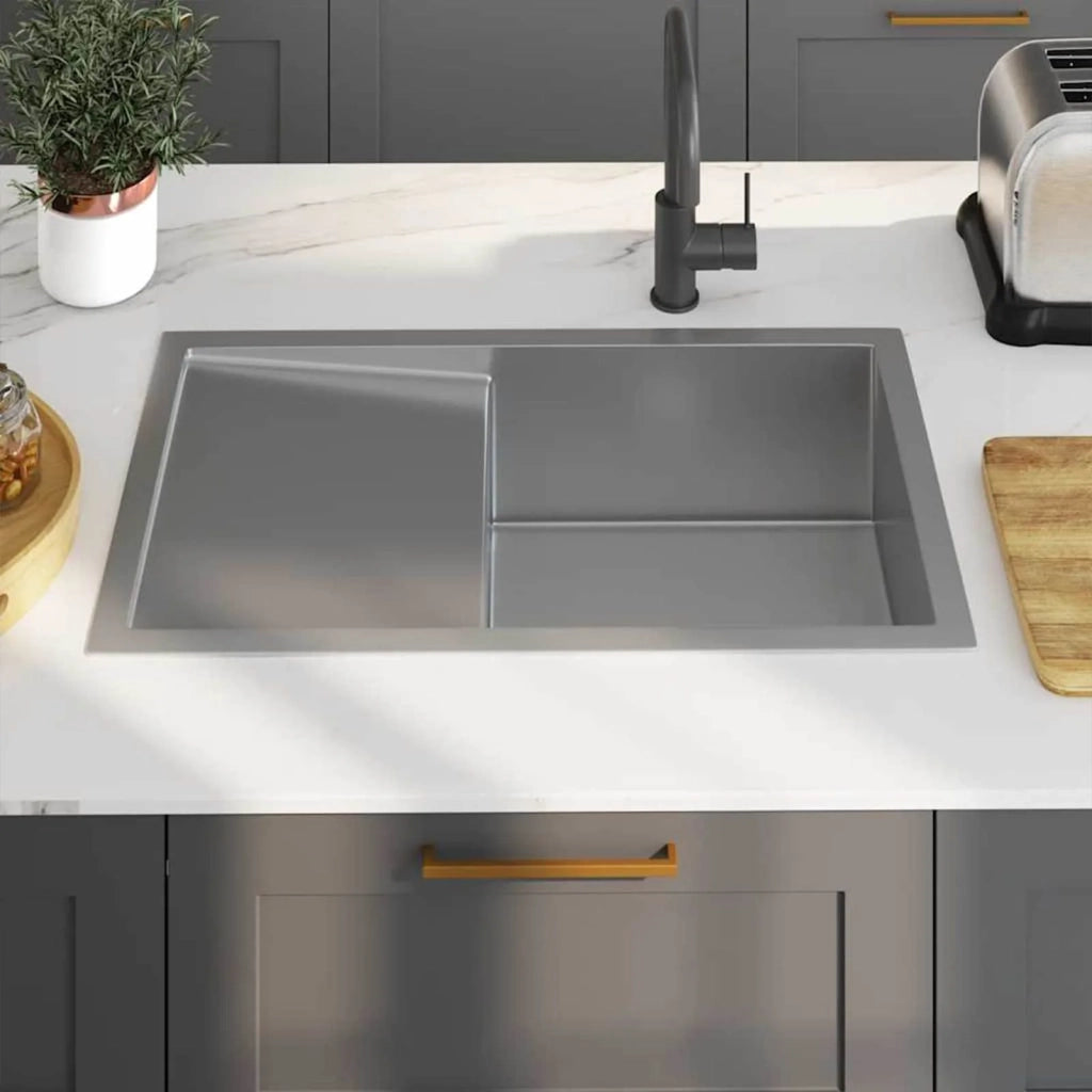 Lavello da Cucina Lavorato a Mano in Acciaio Inox 51520