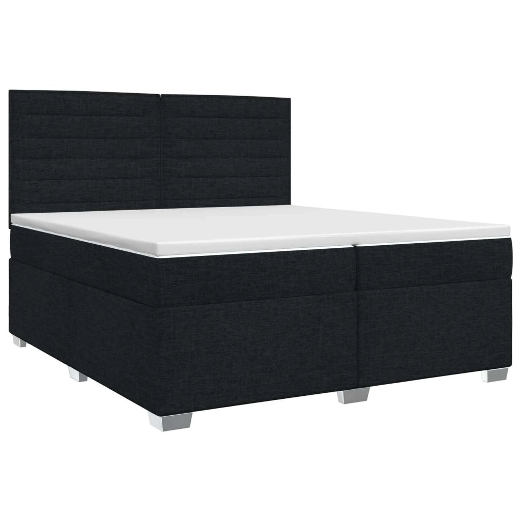Letto box spring con materasso Nero 200 x 200 cm Tessuto 3453481