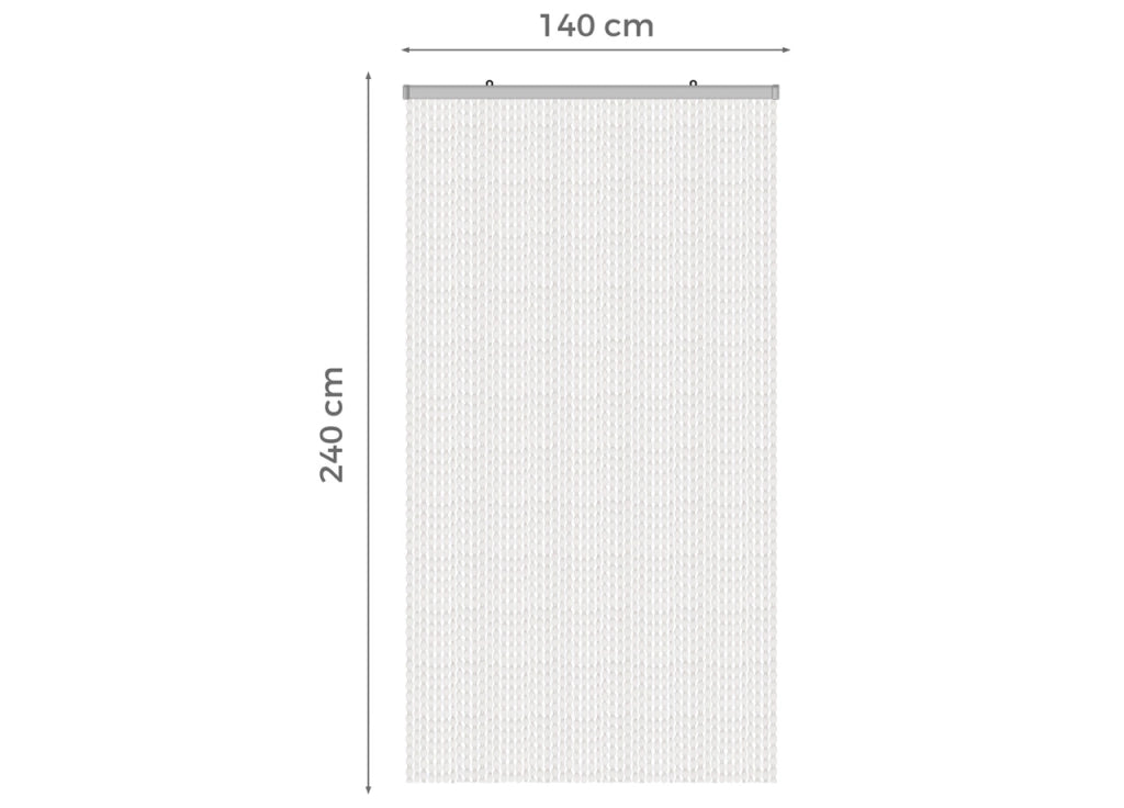 Tenda Antimosca Antirumore Caduta Pannello Porta Finestra Casa Pon Pon - 140X240 - Bianco