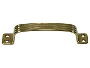 MANIGLIA RIGATA IN OTTONE LUCIDO- - mm.140x25h. - interfori mm.130 - 5 pezzi