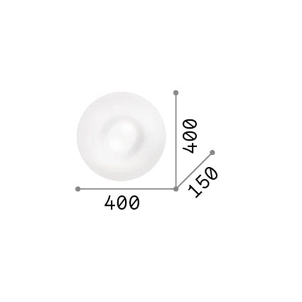 Plafoniera Moderna Glory Vetro Bianco 2 Luci E27 D40Cm
