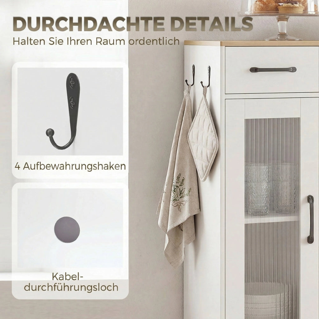 Cassettiera con ante e cassetti ¨C zephmum ¨C bianco e rovere 80x34x91 cm