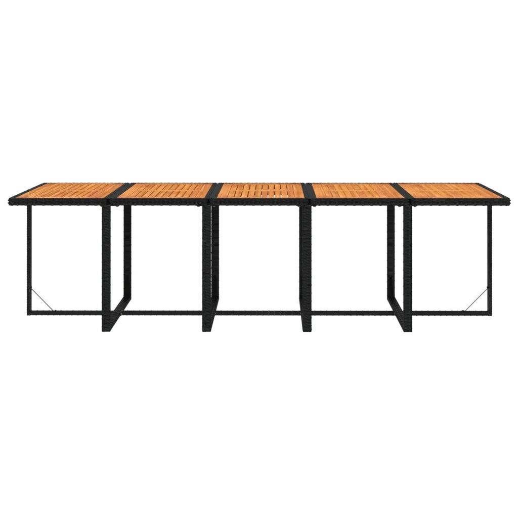 Set Pranzo da Giardino 15 pz con Cuscini in Polyrattan Nero 3095601