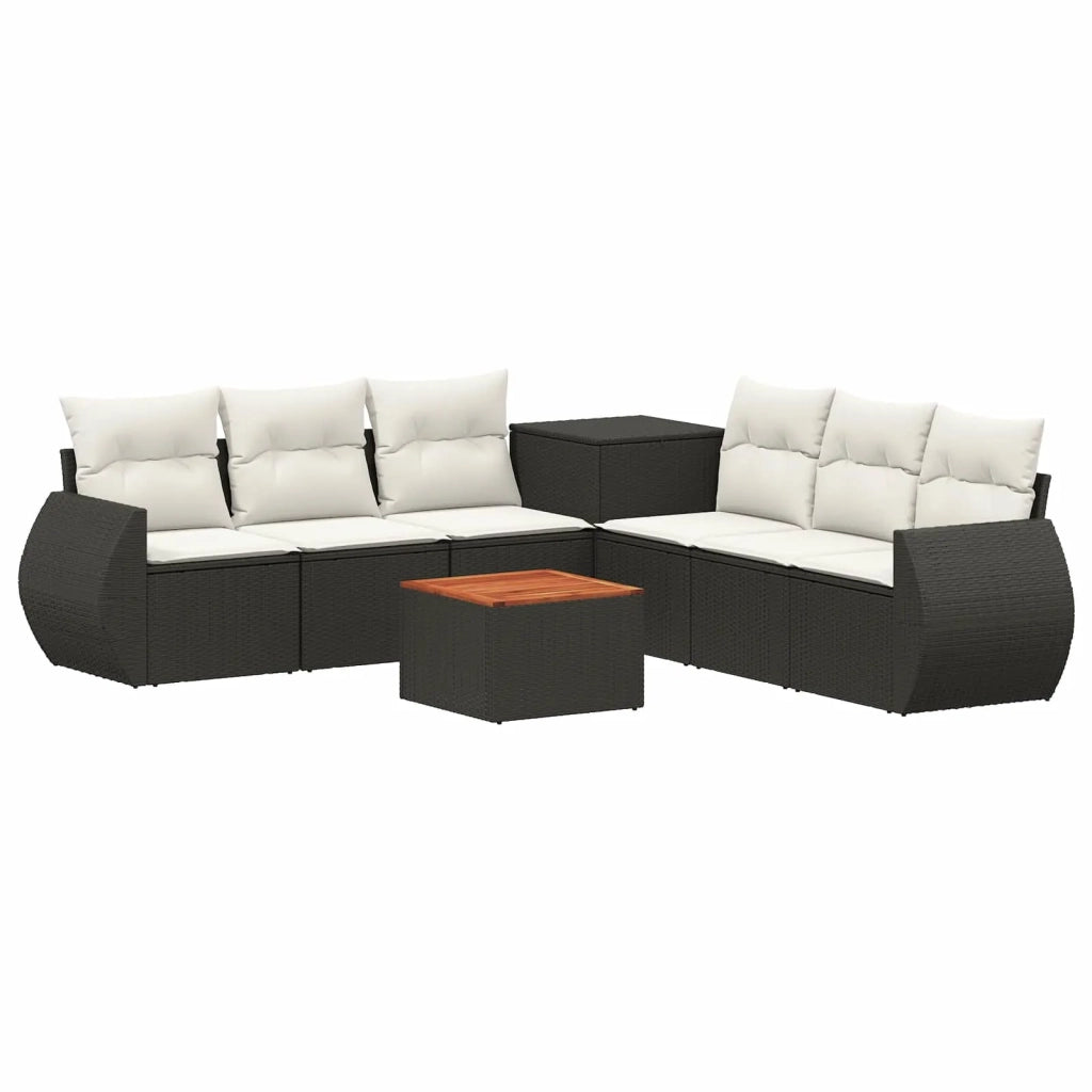 Set di divani 8 pz Nero e Bianco Crema 3448429