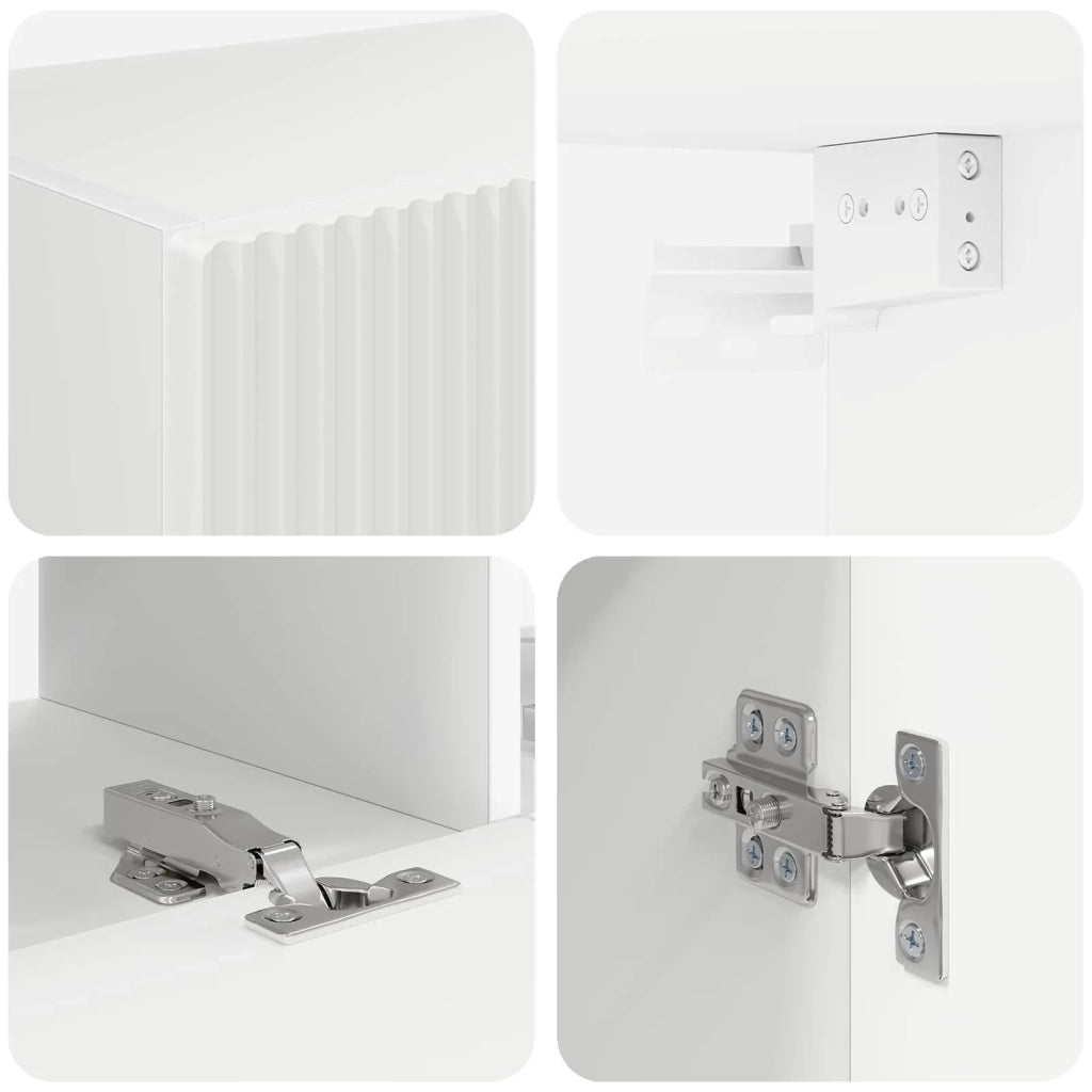 Set mobile TV Montaggio a parete 6 pcs Bianco Legno multistrato 3409060