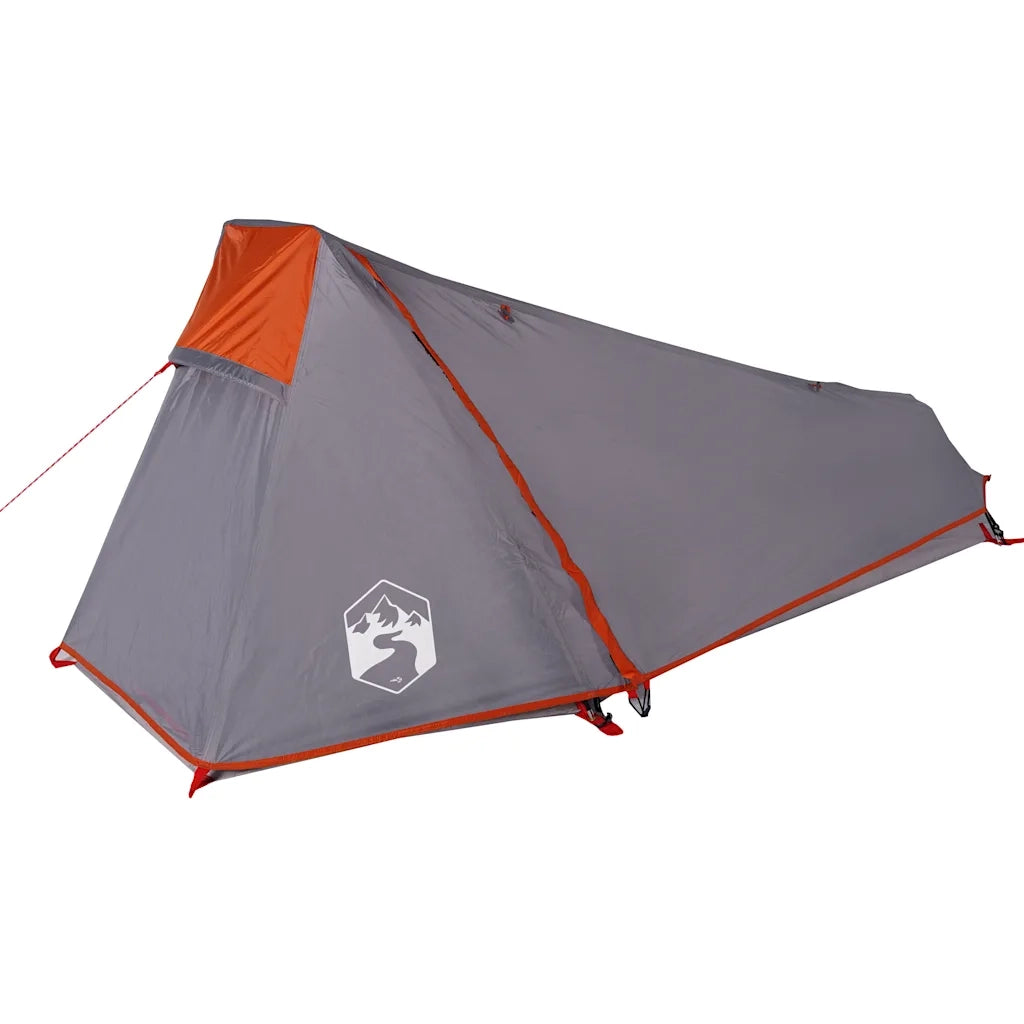 Tenda Campeggio Tunnel 1 Persona Grigia Arancione Impermeabile 94610