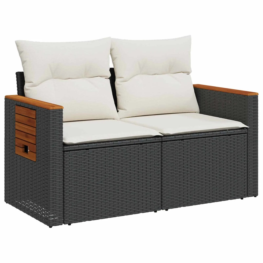 Set di divani 8 pz Nero e Bianco Crema 3448585
