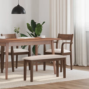 Panca-Sgabello 90 cm Marrone in Legno Massello di Hevea 242724