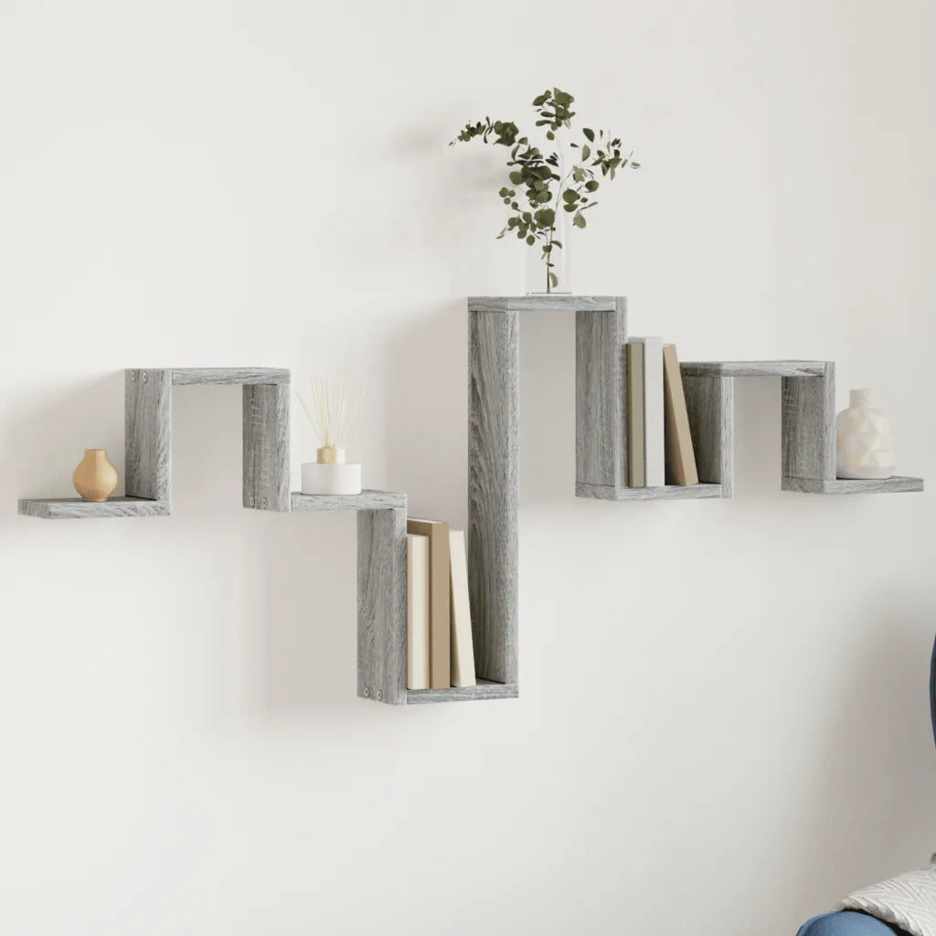 Mensola a Muro | Mensola a parete Grigio Sonoma 104,5x10x43 cm Legno Multistrato