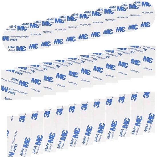30 Pacchi di Adesivi Adesivi Extra Resistenti a Doppia Faccia - Forme Rettangolari, Quadrata e Rotonda - Impermeabili per Casa, Ufficio, Auto