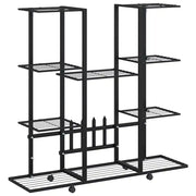 Portafiori | Sostegno per piante con Ruote 94,5x24,5x91,5 cm Ferro Nero