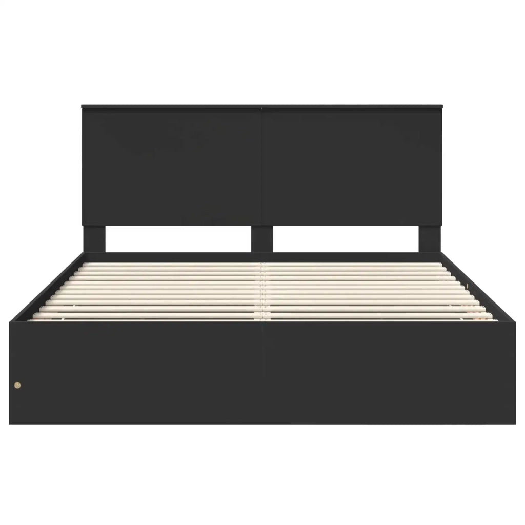 Struttura del letto Nero 160 x 200 cm Legno Ingegnerizzato