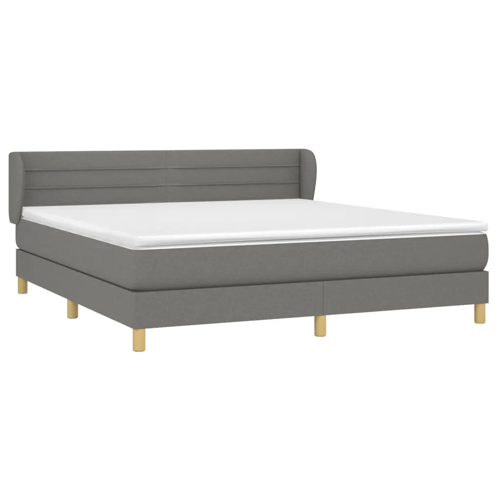 Giroletto a Molle con Materasso Grigio Scuro 180x200 cm Tessuto 3126902