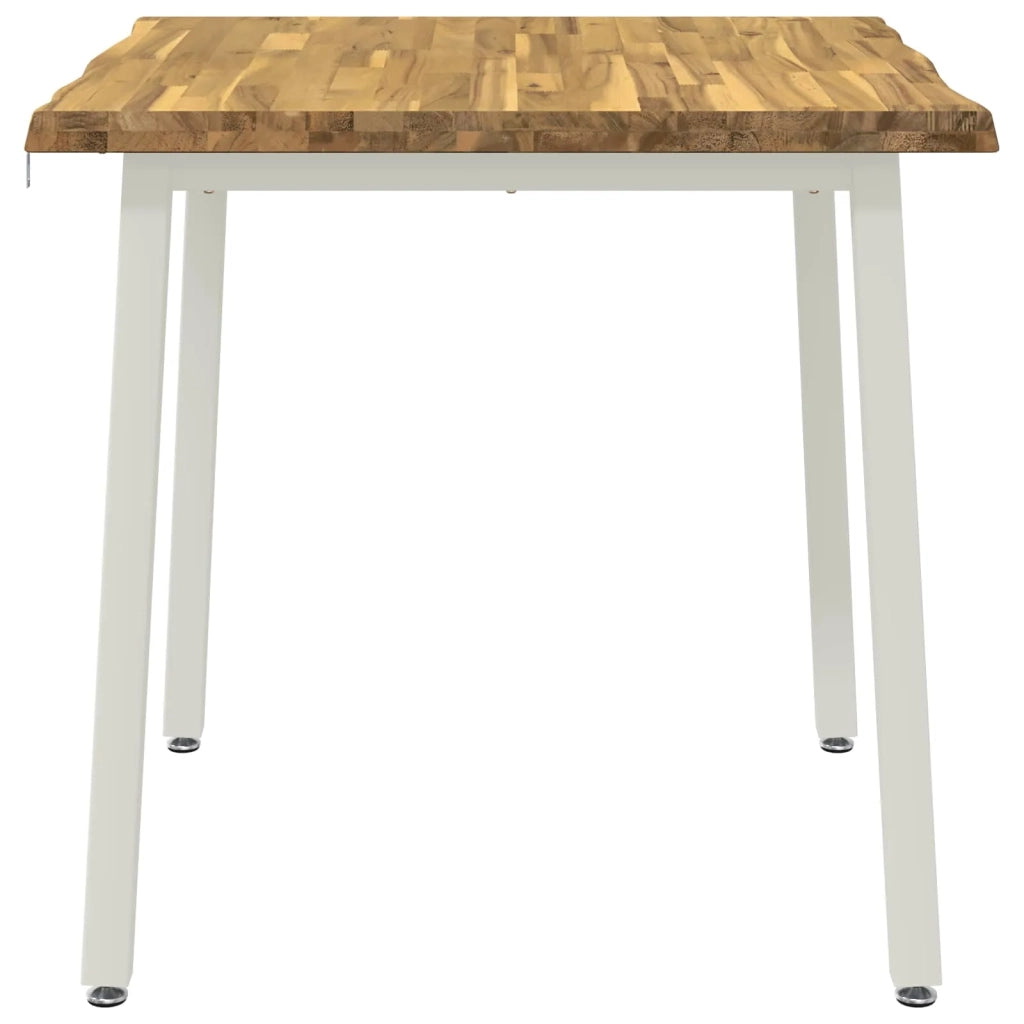 70 x 70 x 75 cm Legno di Acacia Massello Bianco Quadrato 937487