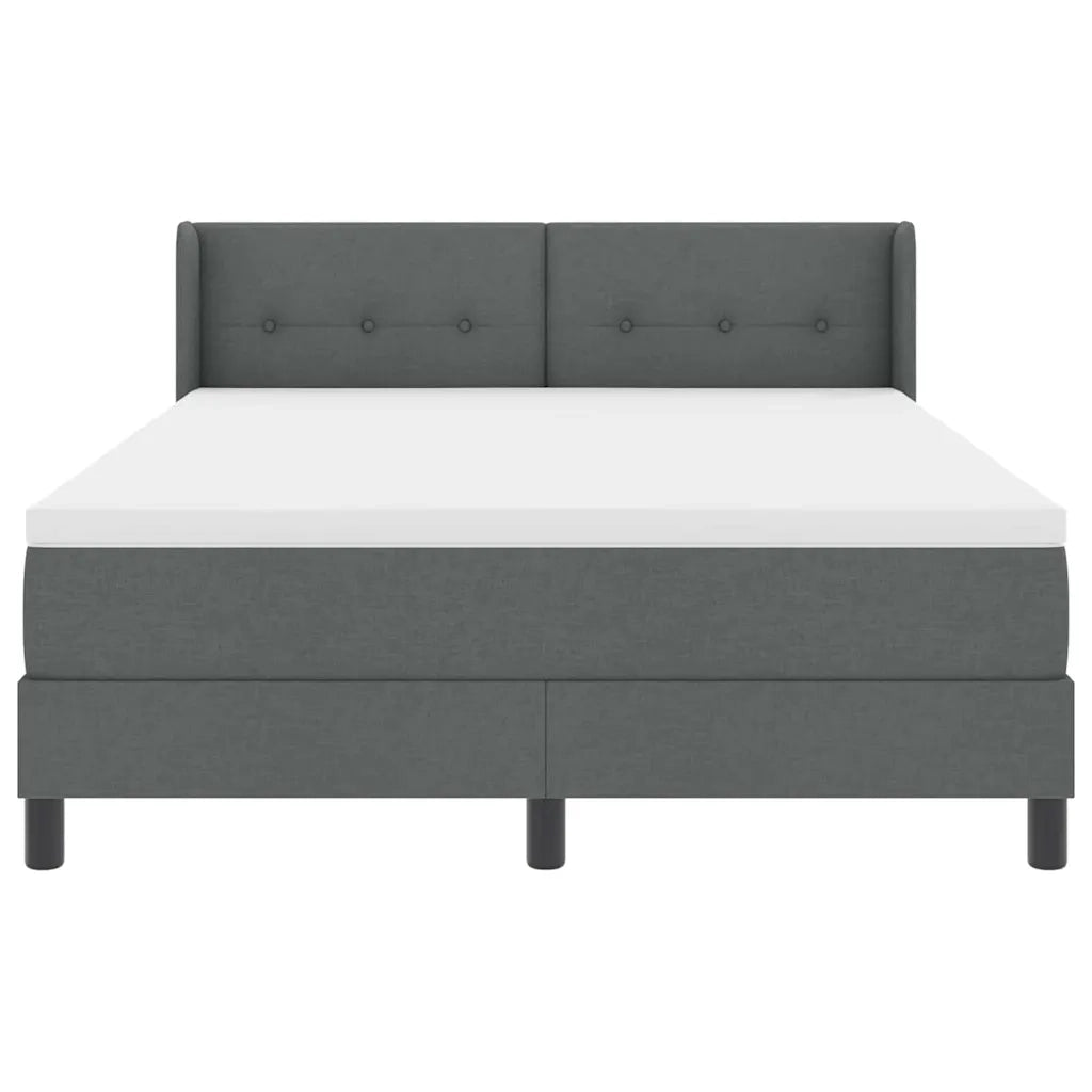 Letto a molle con testiera Grigio scuro 200 x 140 cm Tessuto 3341105