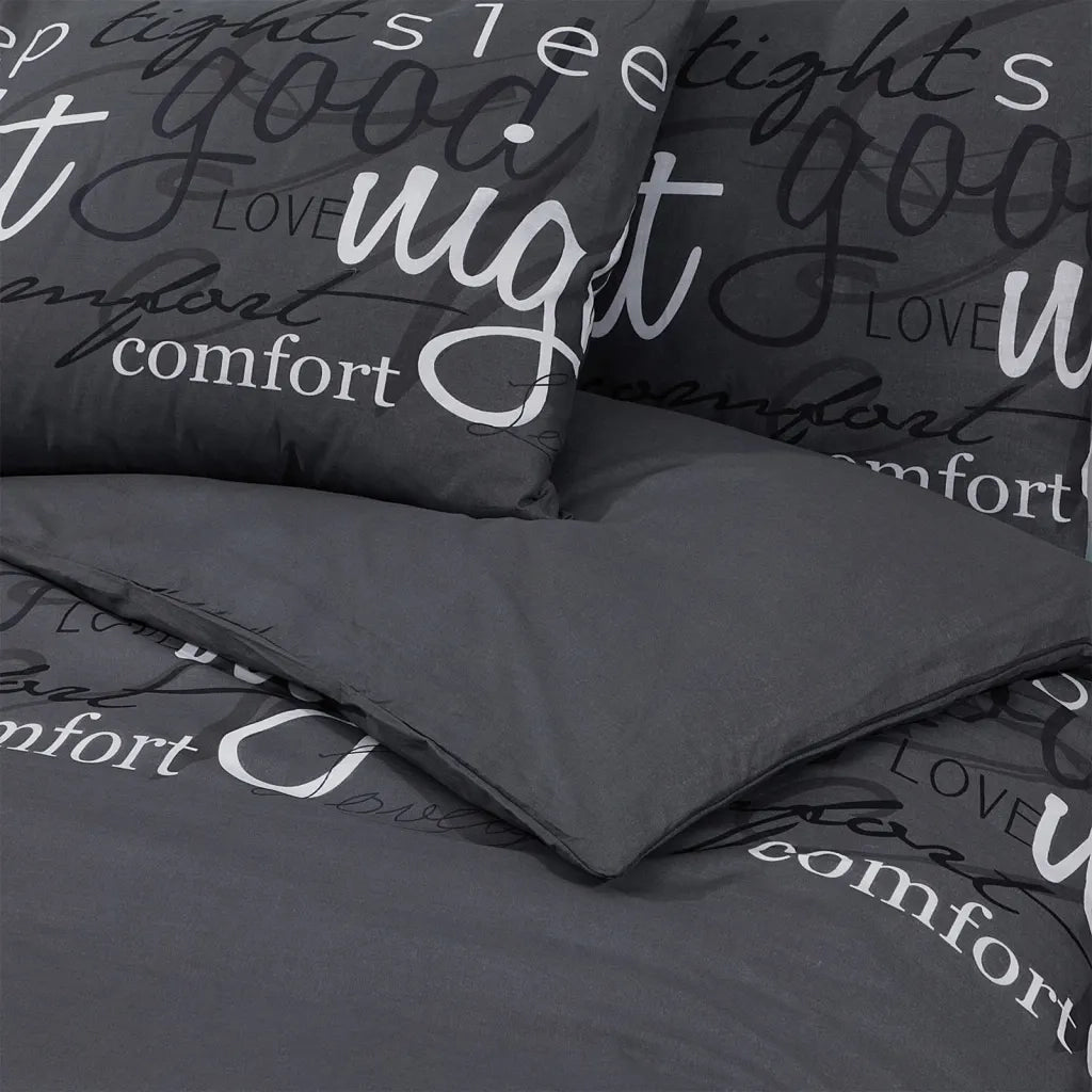 Set Copripiumino Nero 260x220 cm in Cotone 136536