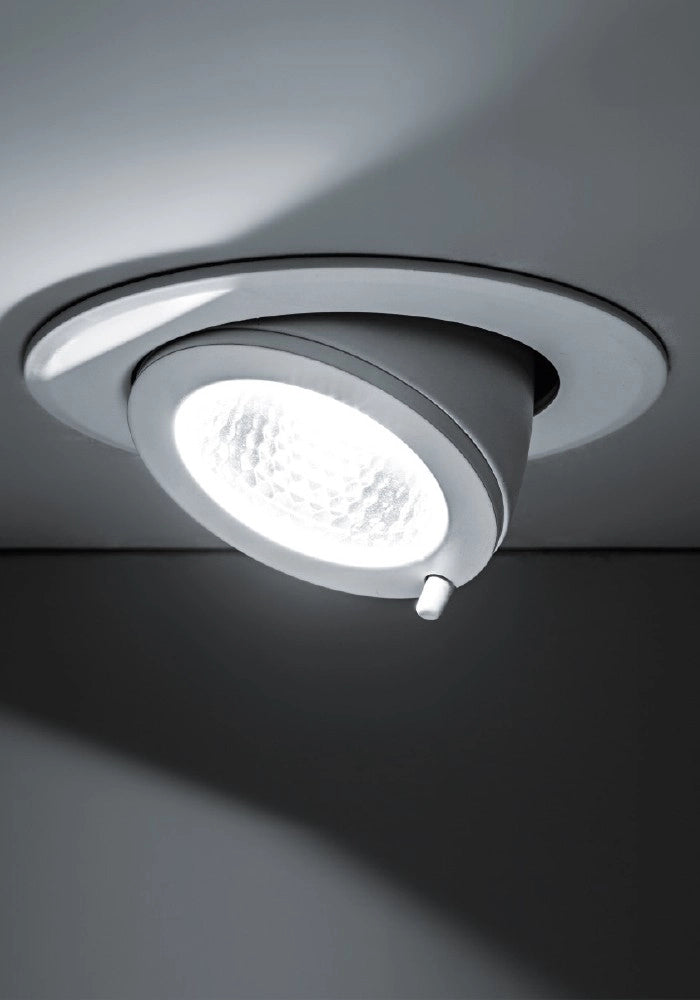 Downlight a incasso orientabile LOOP LED 30W 3000K 36° IP20 Bianco - Faretto cardanico ad alta efficienza CRI90 per interni - Rossini Illuminazione