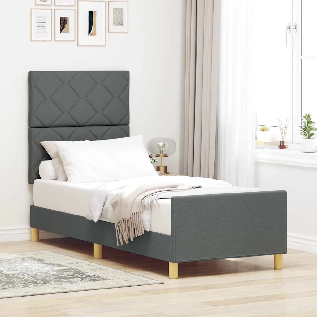 Struttura del letto-Giroletto Grigio scuro 80 x 200 cm Tessuto 959559