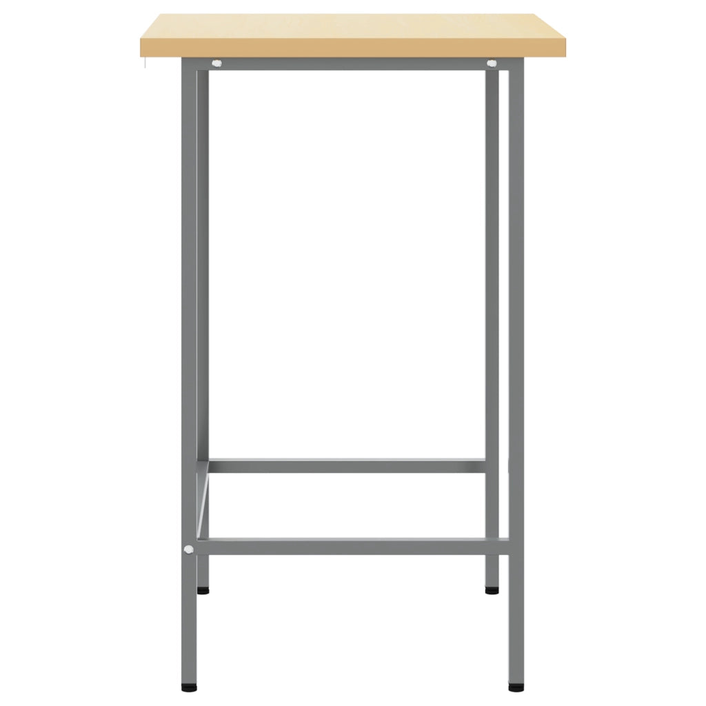 Tavolo da Lavoro Grigio 55x55x85 cm Acciaio e Legno ingegnerizzato