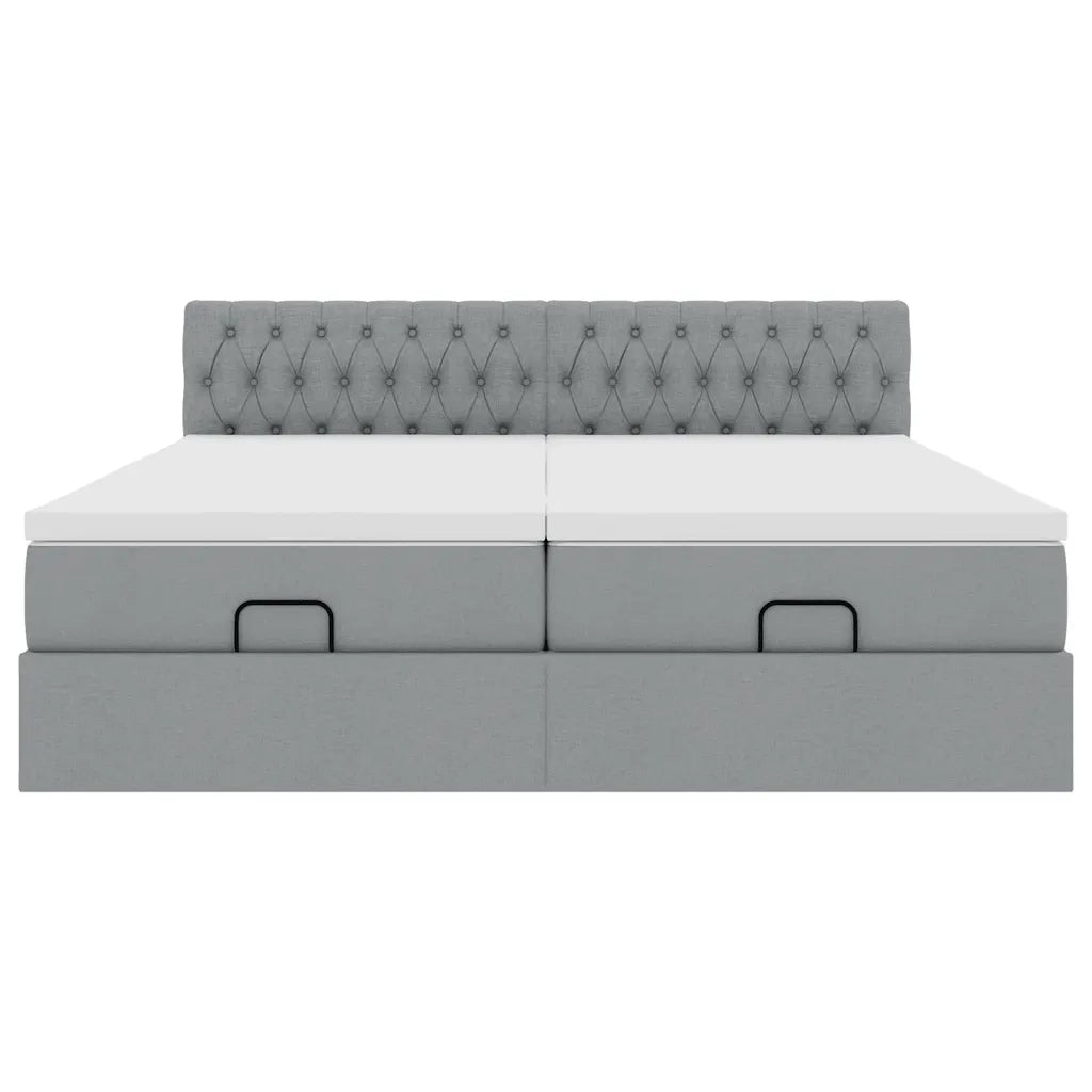 Struttura Letto Pouf con Materassi 180x200 cm in Tessuto 3312015