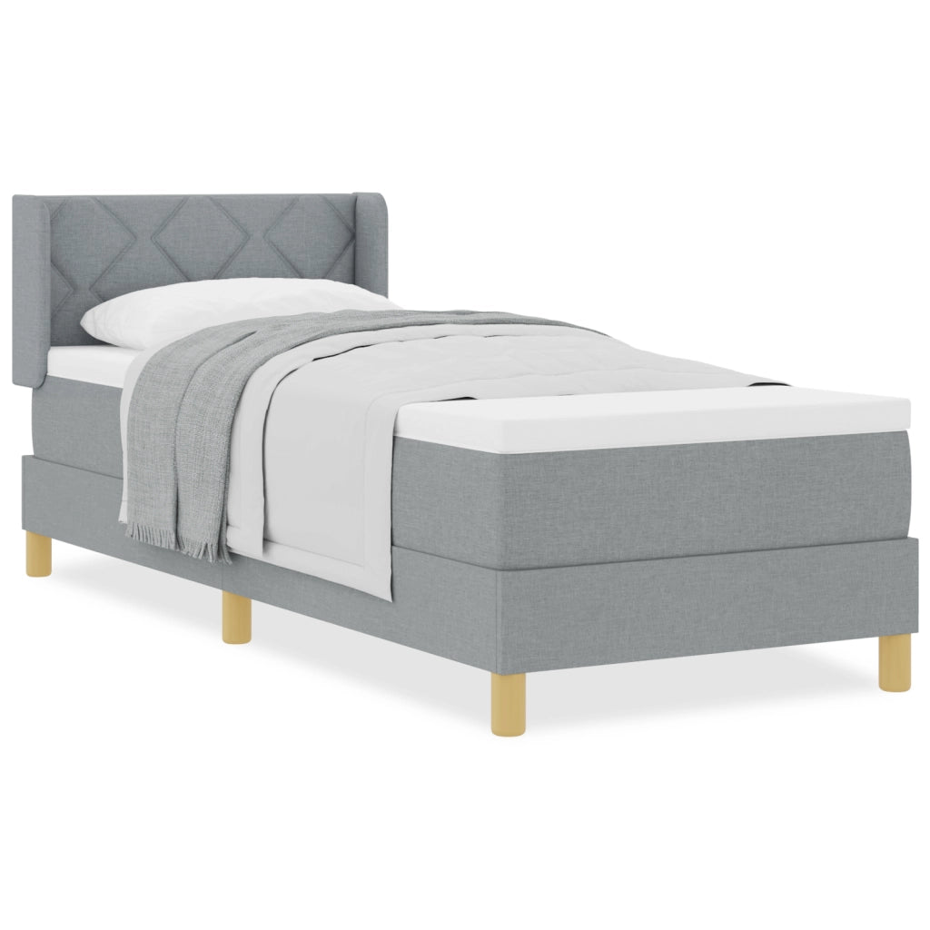 Letto a Box Spring  con Materasso Grigio Chiaro 80x200 cm Tessuto