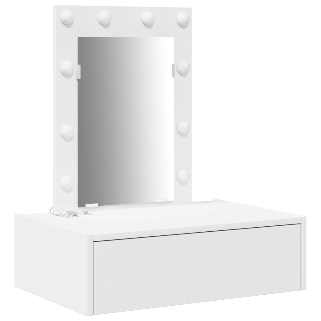 Tavolo da trucco a muro con luci LED - Bianco