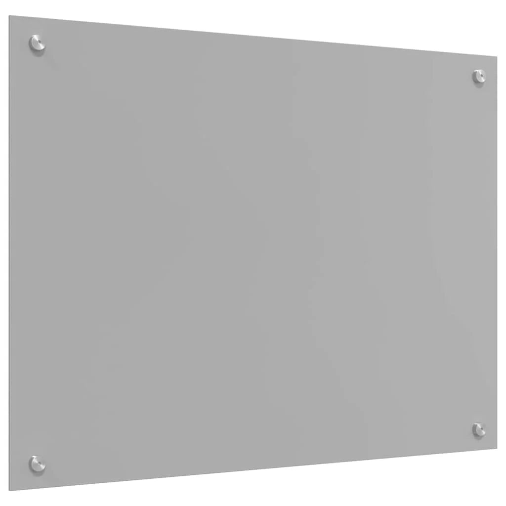 Paraschizzi moderno per cucina 80 x 50 cm resistente al calore e all'acqua design elegante in vetro temperato grigio chiaro 02_0058442