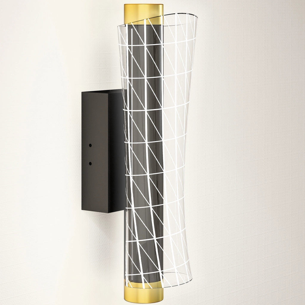 Lampada da parete LED ¨C zephmum ¨C Griglia design, dimmerabile, metallo nero