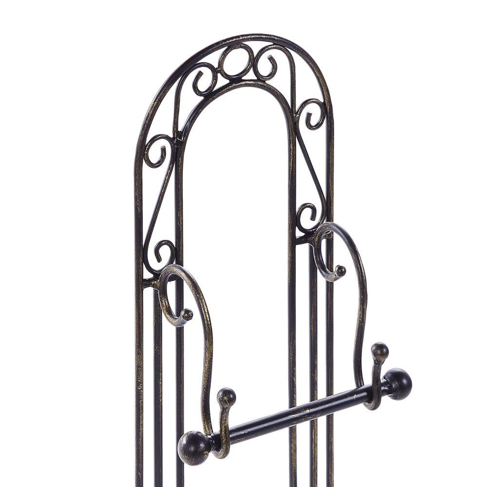 Porta carta igienica con scopino in Poliresina Argento in stile Glam