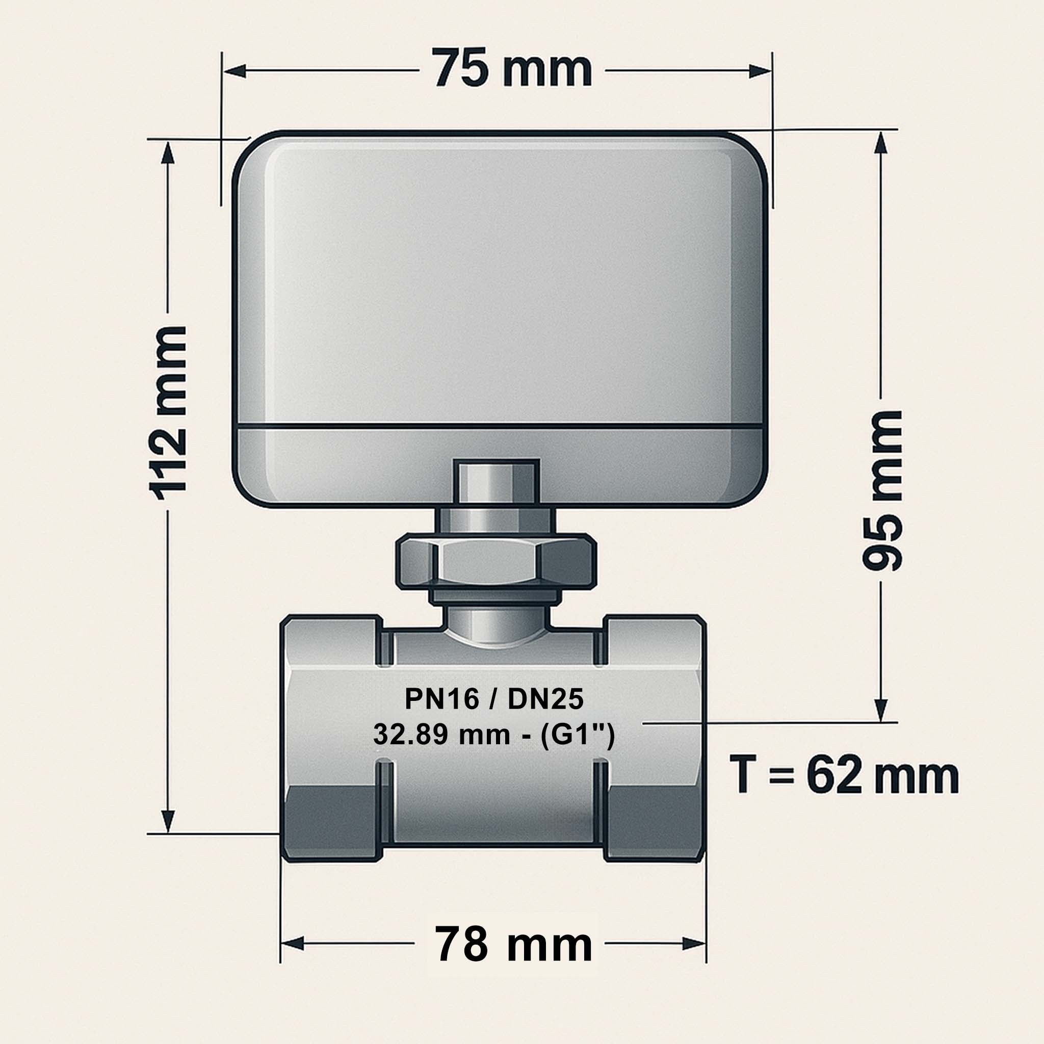 Valvola di zona motorizzata a due vie serie DQ225 230V DN25 33.7mm (1")