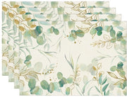 Placemats a Eucalipto - 4 pezzi - Antiscivolo e morbidi - 30x45 cm - Decorazione da Tavola per la Cucina - Ideali per Primavera e Estate