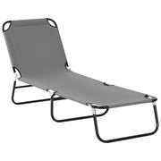 Poltrona Reclinabile Pieghevole per Esterno ¨C zephmum ¨C Grigio 188x56x28
