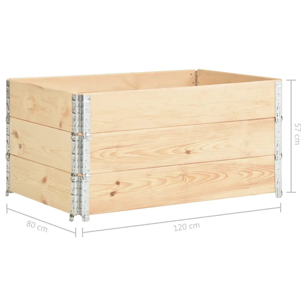 Fioriere Rialzate 3 pz 80x120 cm in Legno Massello di Pino 3055163