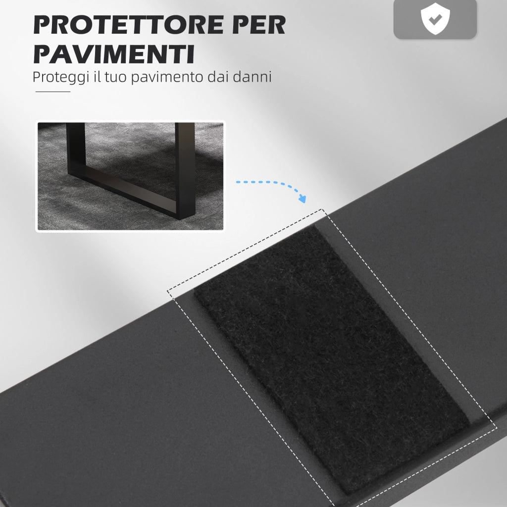 Set 2 Gambe per Tavolino Rettangolari Stile Industriale 70x8x41 cm Capacità 60 kg in Acciaio Nero
