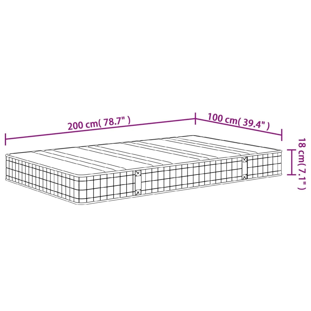 Materasso a Molle-Materasso per letto Bonnel Medio 100x200 cm 403731