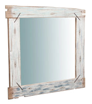 Biscottini Specchio da parete in legno massello L90xPR3,5xH120 cm. effetto antico dipinto