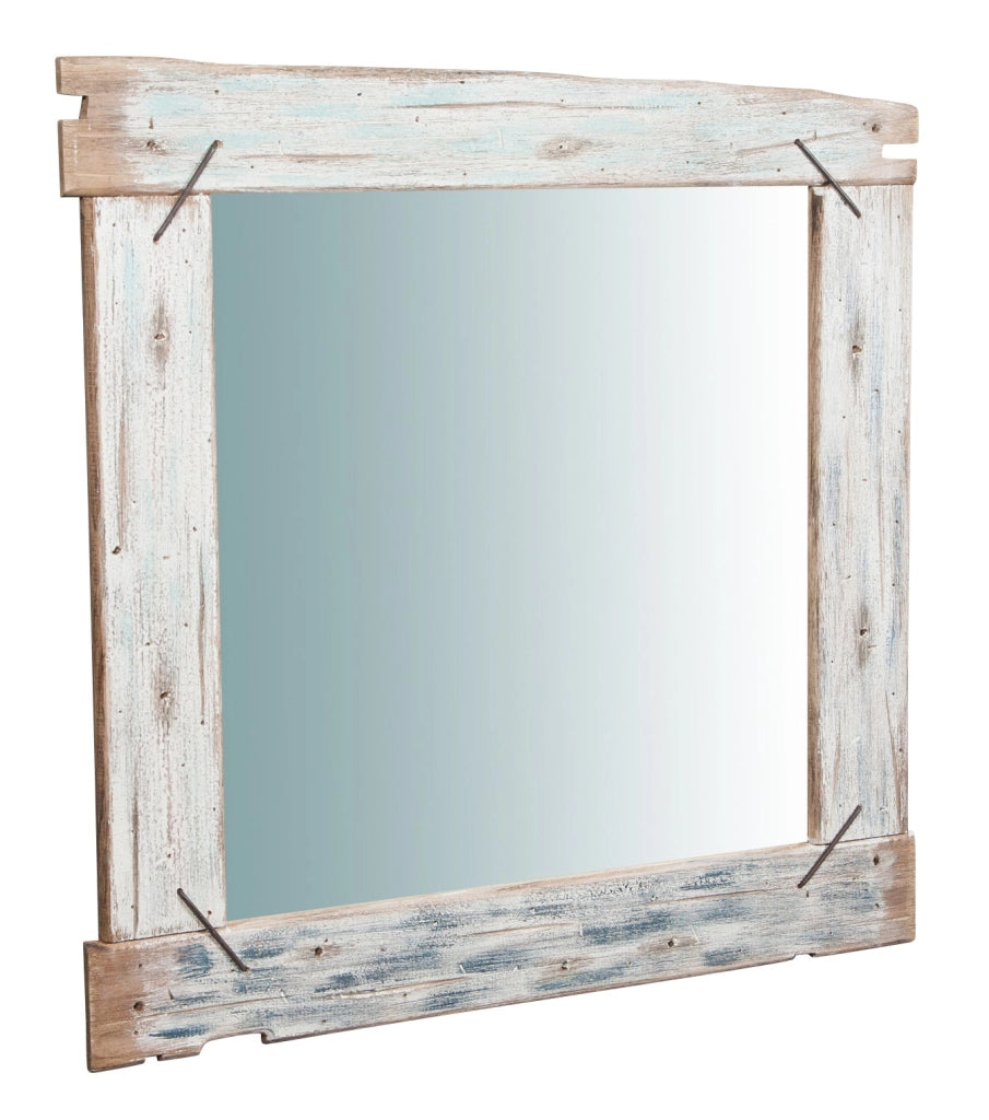 Biscottini Specchio da parete in legno massello L90xPR3,5xH120 cm. effetto antico dipinto
