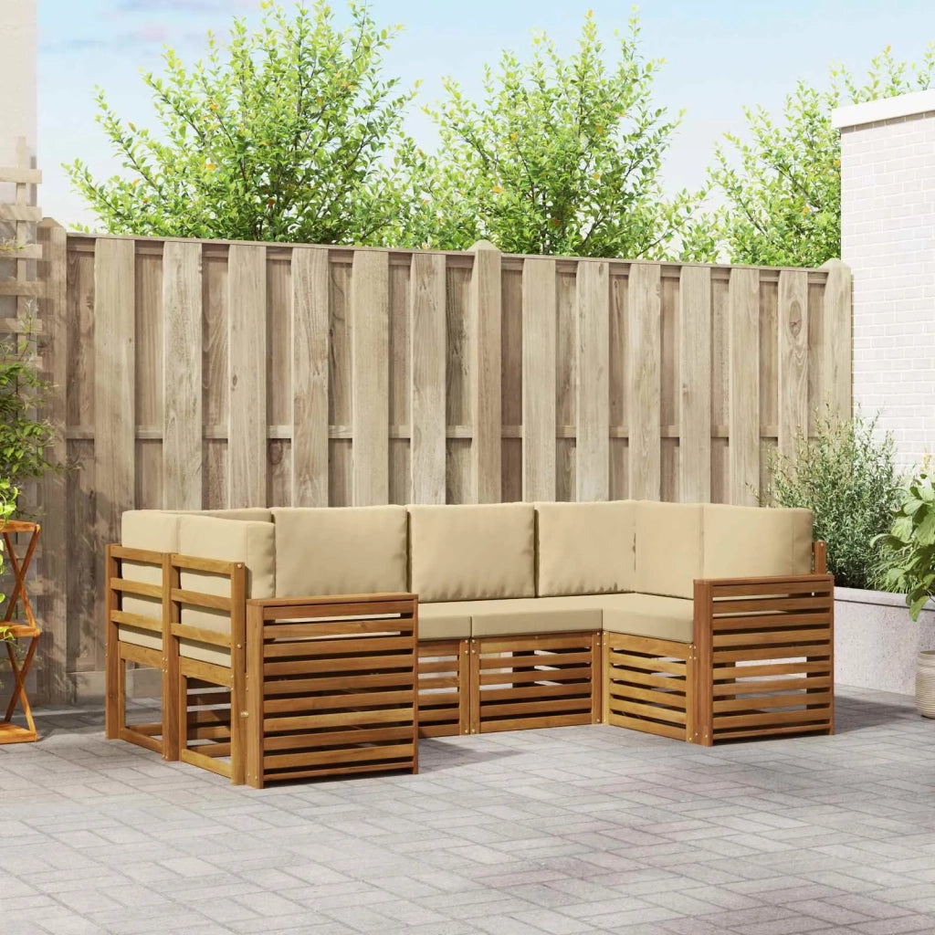 Set divano sezionale con cuscino 6 pcs Naturale e Beige 3375378