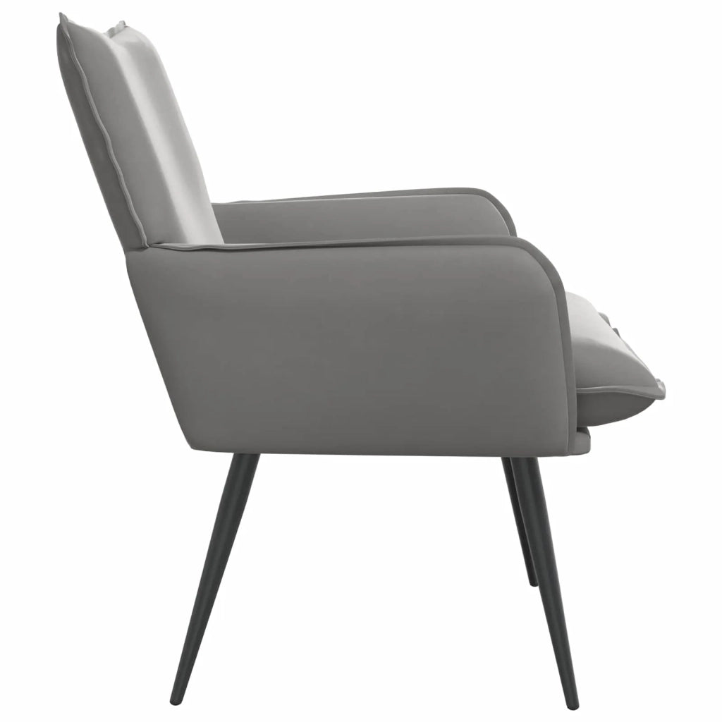 Poltrona Grigio Chiaro Velluto 42047723