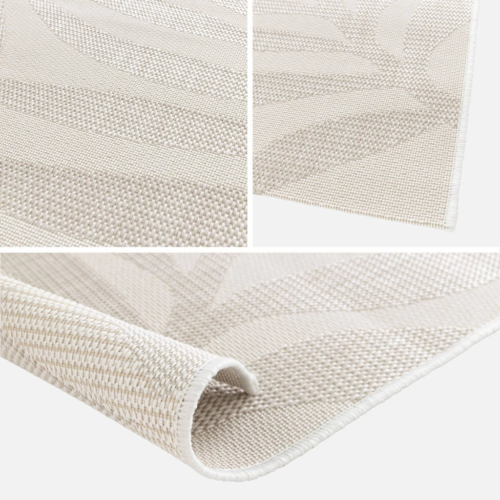 Tappeto interno/esterno motivo vegetale crema, beige