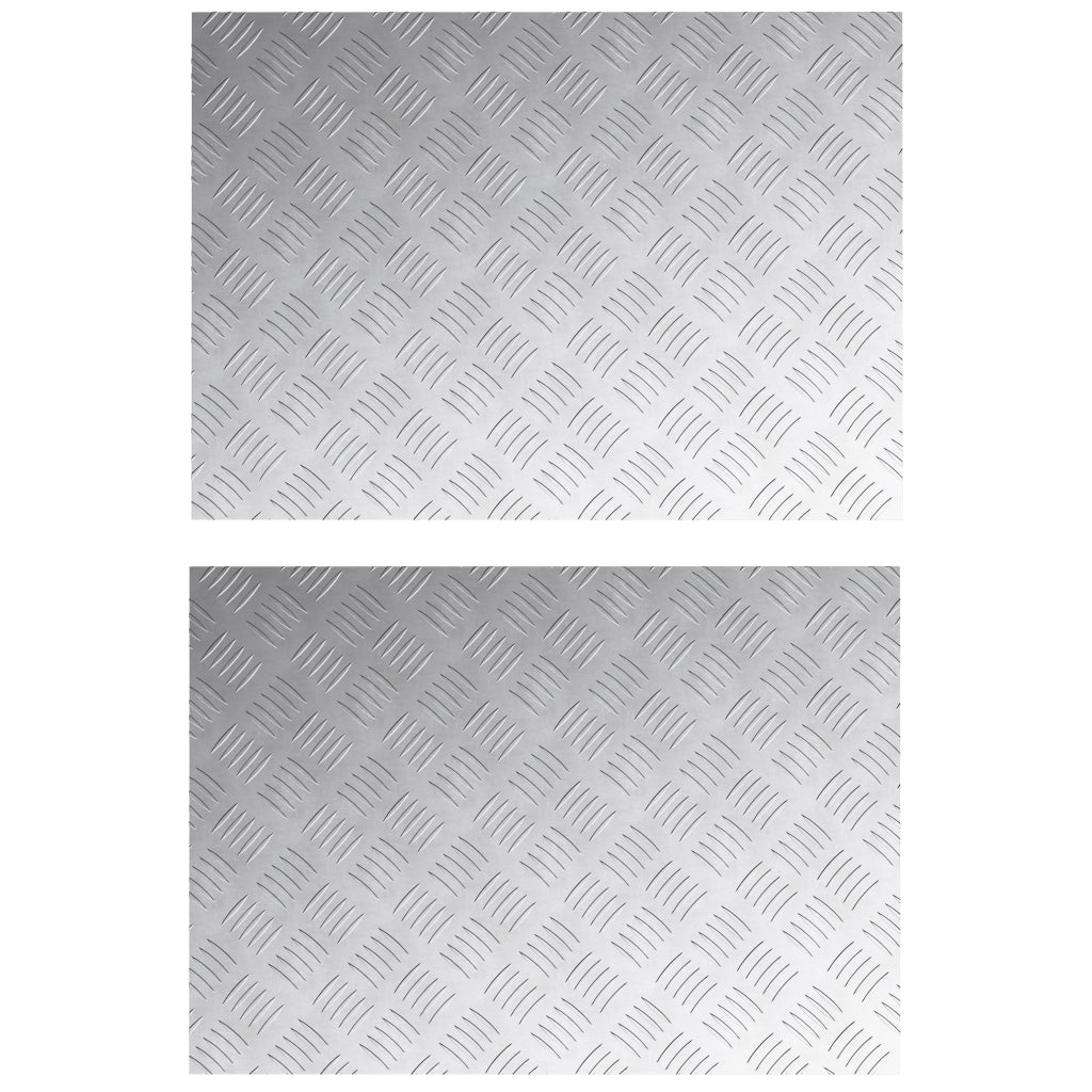 Pannelli in Alluminio a Scacchi 2 pz Antiscivolo 70x50 cm