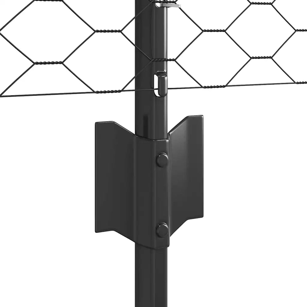 Recinzione con pali. Grigio 0.5 x 50 m Acciaio