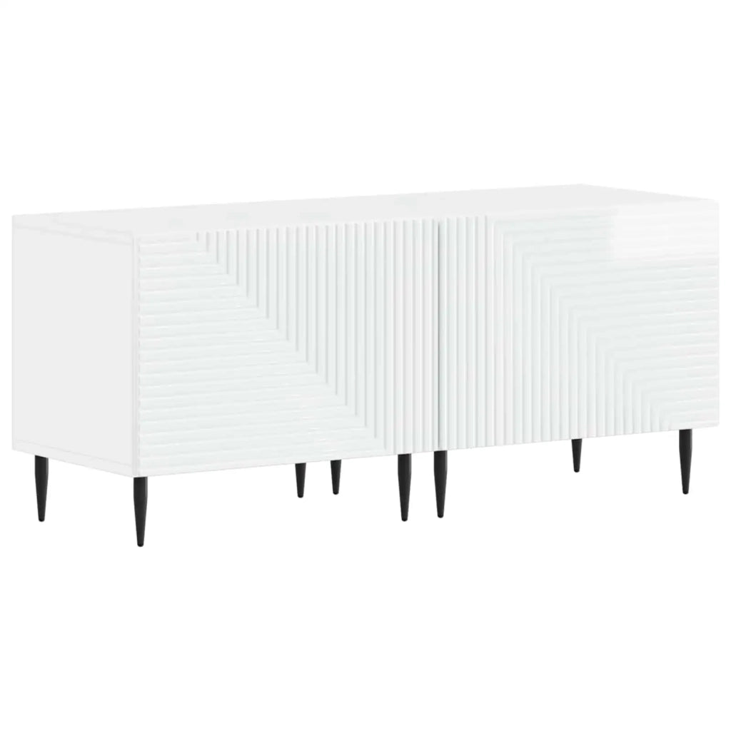 Mobile TV LED a 3 pezzi Bianco Lucido Legno ingegnerizzato 3416682