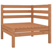 Divani Angolari da Giardino 2pz Ambrati Legno Massello di Pino 806585