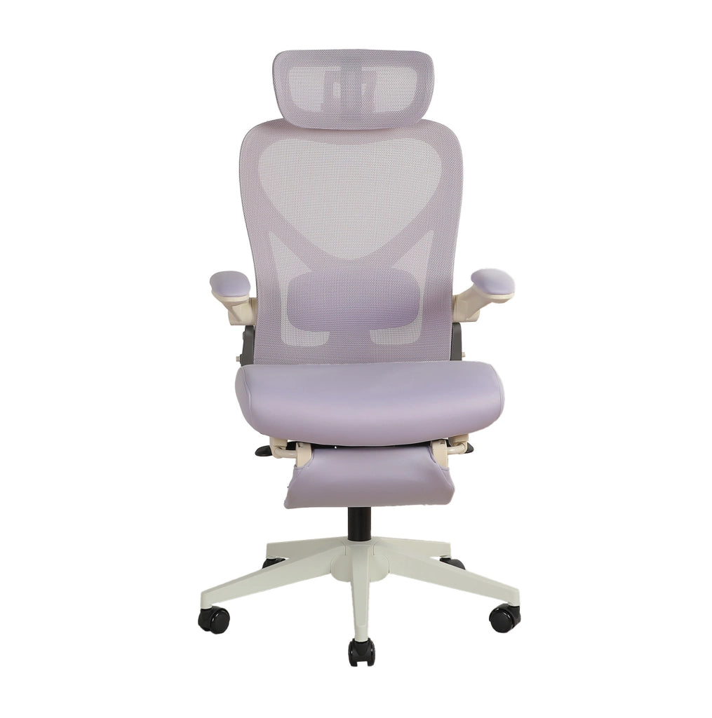 SEDIA DA UFFICIO Ergonomica Viola con Schienale Pieghevole e Poggiatesta 3D