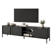 Kalasose, Mobile Porta tv 3 Ripiani, 203x40x53h cm Nero