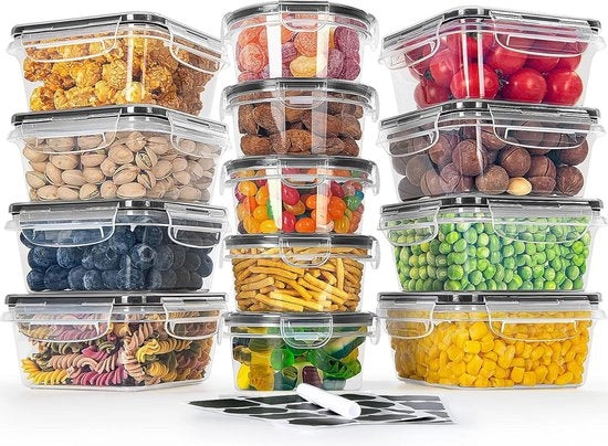 Set di 13 contenitori a chiusura ermetica - per conservazione e meal prep - adatti per frigorifero, congelatore e microonde - resistenti al BPA