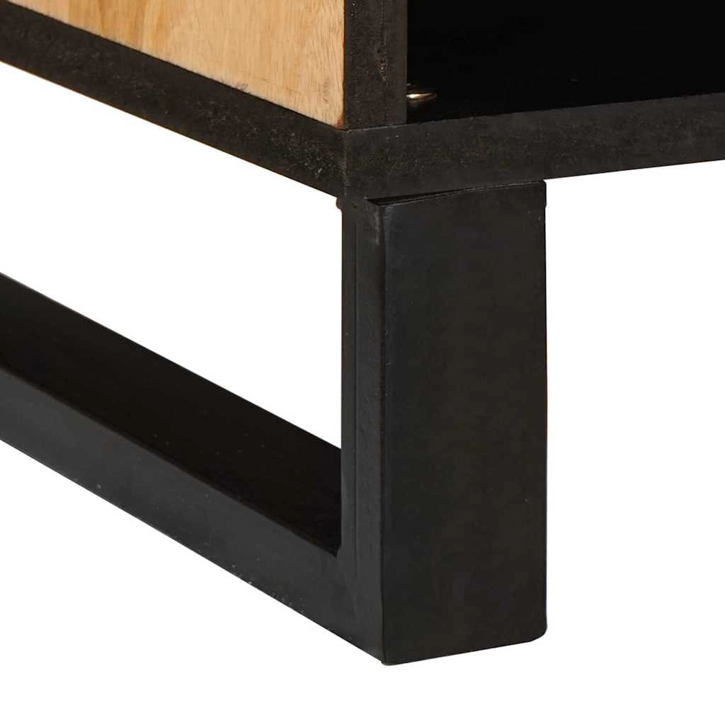 Elegante mobile porta TV con pratico contenitore 80 x 33 x 46 cm stile moderno legno massello di mango marrone 02_0057791